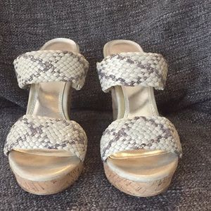 Shimmery Off-white Wedges